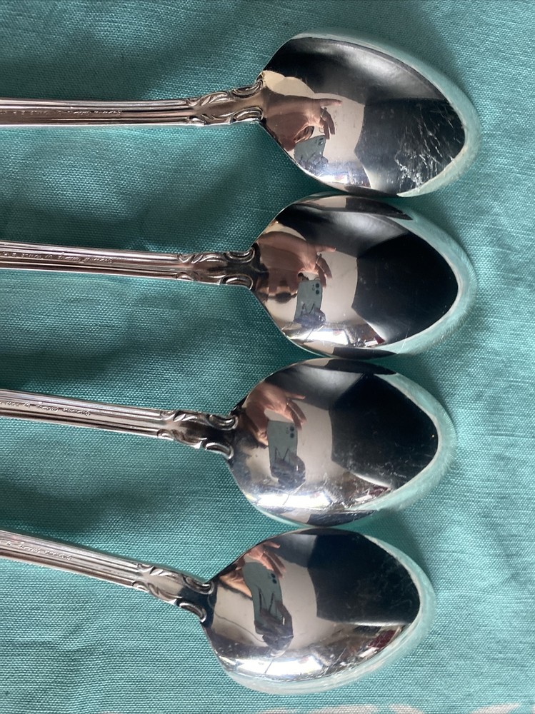 4 Towle Aristocrat Silverplate EP Supreme flatware place settings dinner spoons