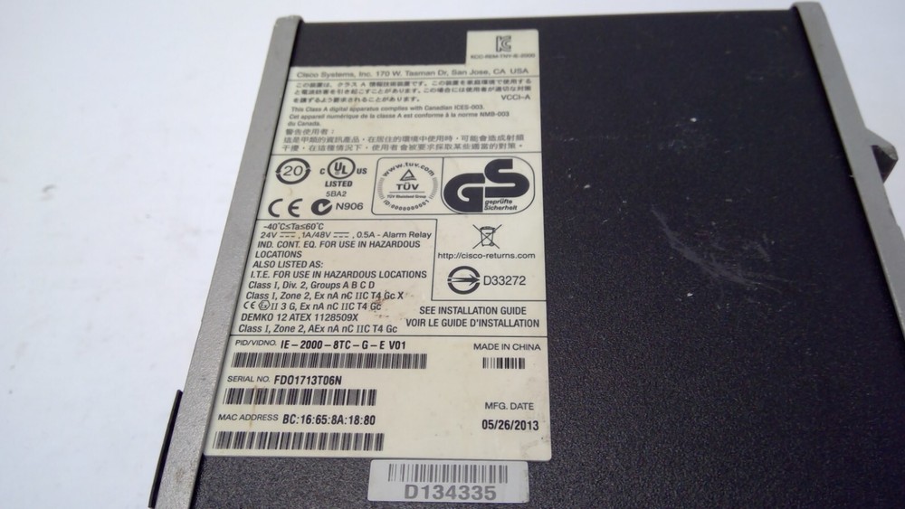 Cisco IE-2000-8TC-G-E Industrial Ethernet Switch 2000 Series