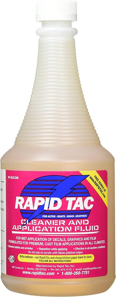 Rapid Tac - Application Fluid for Vinyl Wraps Decals-  32 oz with Sprayer