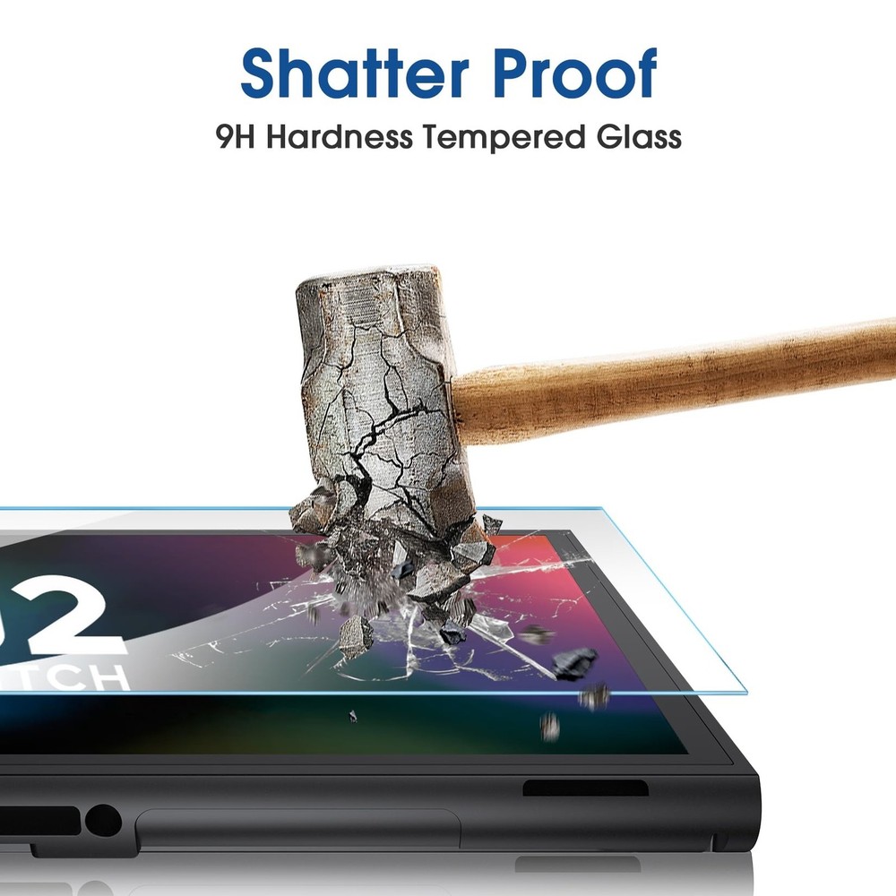 amFilm Auto-Alignment OneTouch Screen Protector for Nintendo Switch 2-Pack 7.9