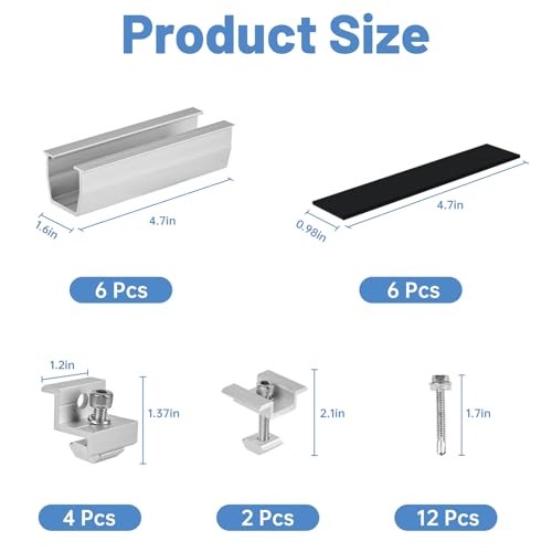 Solar Panel Mounting Brackets Pcs Aluminum Solar Panel Bracket Kit with 6