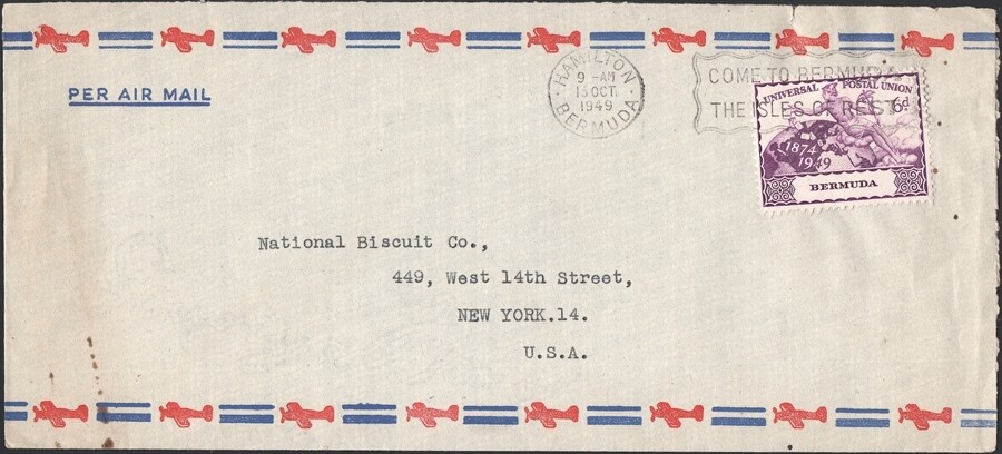 BERMUDA, 1949. Cover 140, Hamilton - New York.