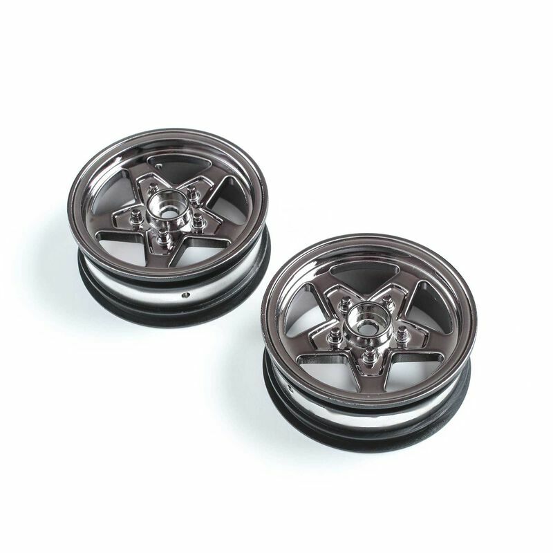NEW Losi Front Wheel Black Chrome (2) : 22S Drag