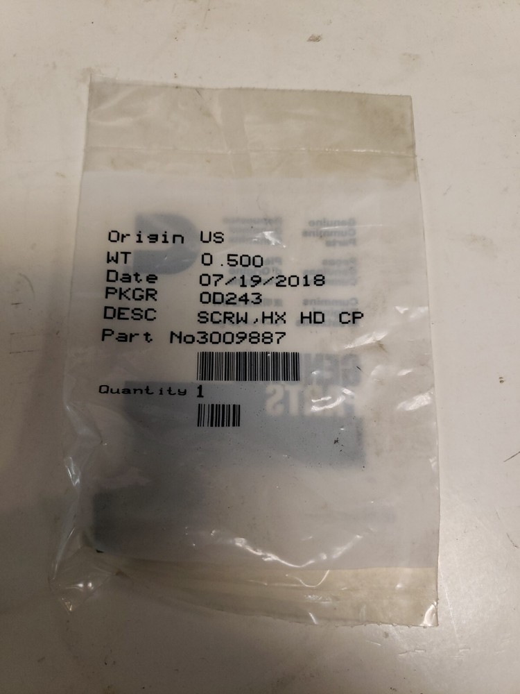 3009887 Cummins Hex Screw