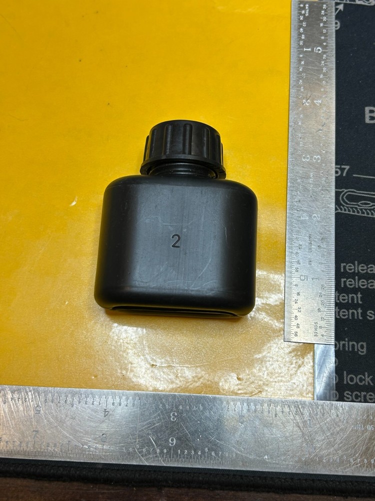 Military Surplus Black Plastic Oil Bottle