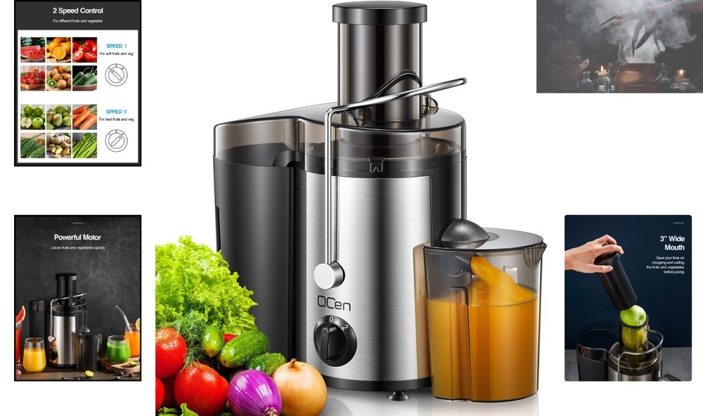 Efficient 500W Juicer Extractor - Dual Speed Control & Easy Clean Design