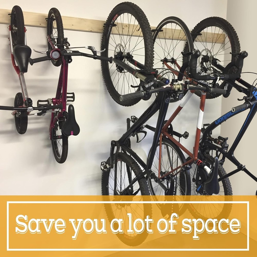 Versatile Garage Hooks for Bikes & More - 6 Pack, Easy No Drill Installation