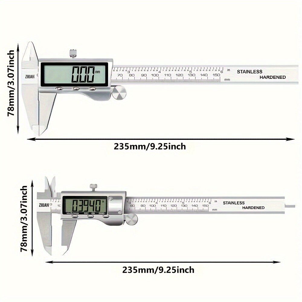 Digital Vernier Caliper 19A05, 0.01mm Resolution LCD for Workshop/DIY