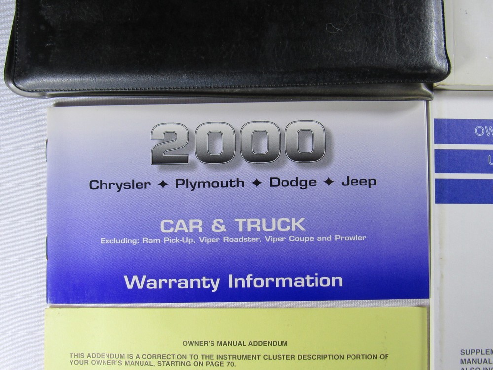 2000 Chrysler Neon Owners Manual Book