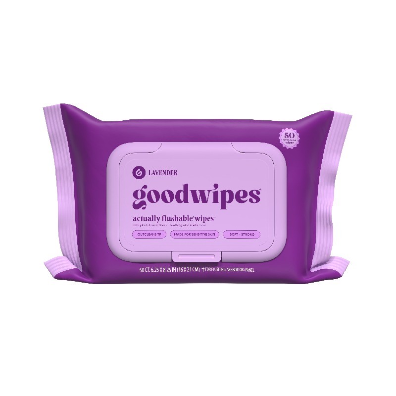 Flushable Butt Wipes Lavender Scented 3 Pack 150 Total Wipes