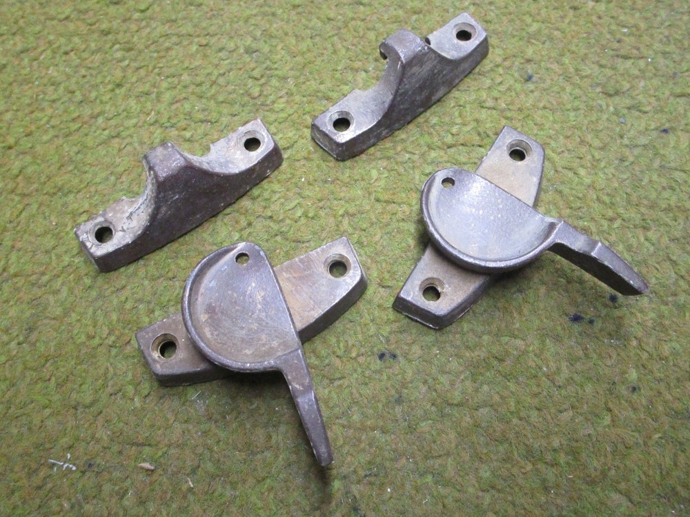 2 - Solid Brass Antique Window Sash Locks and Latches