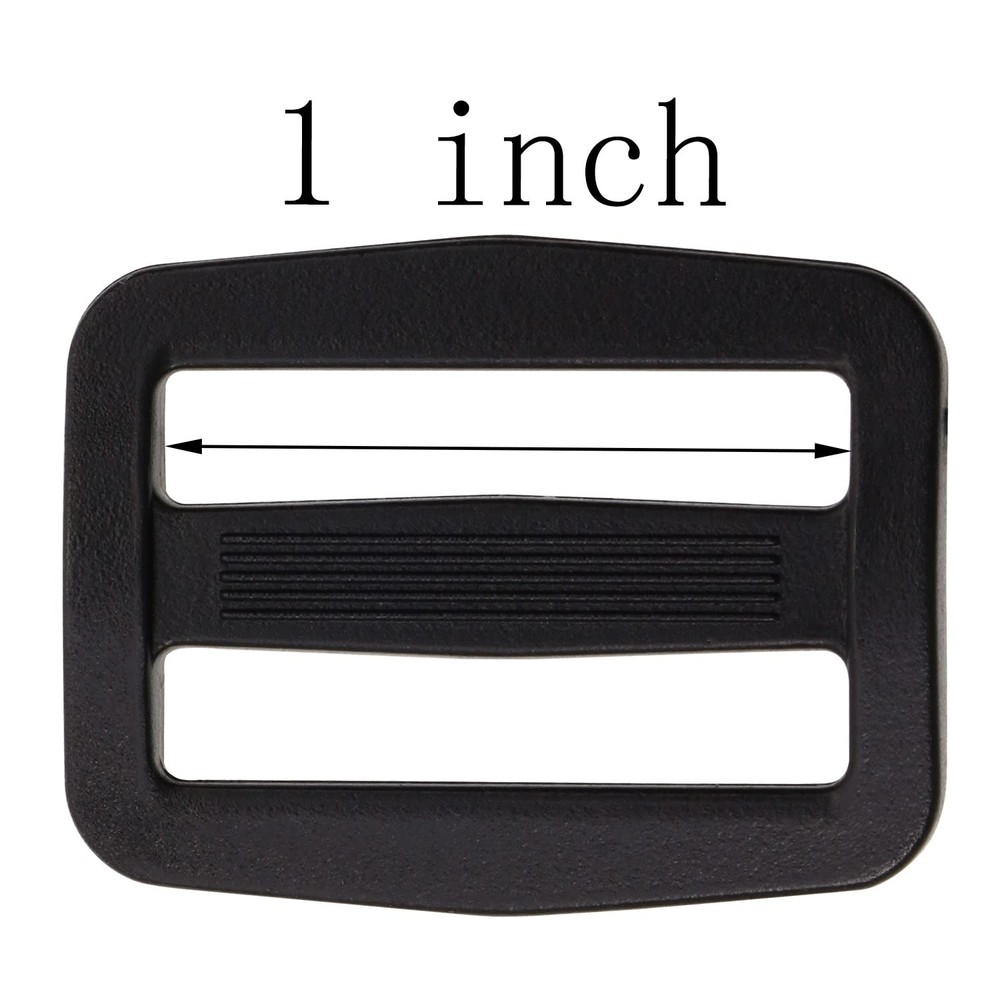 Shapenty Plastic Tri-glide Slides Button Fasteners Adjustable 1Inch, Black