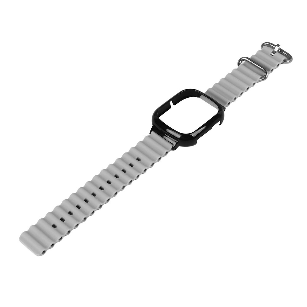 Watch Silicone Strap With Built In PC Case Adjustable Wristband (Gray )
