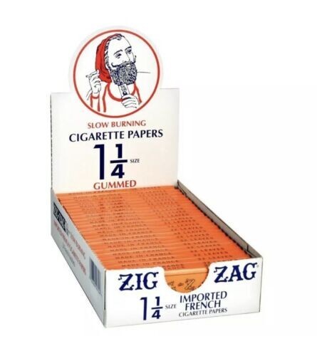 😎ZIG ZAG ORANGE CIGARETTE ROLLING PAPERS 1 1/4, 6 BOOKLETS✨👀