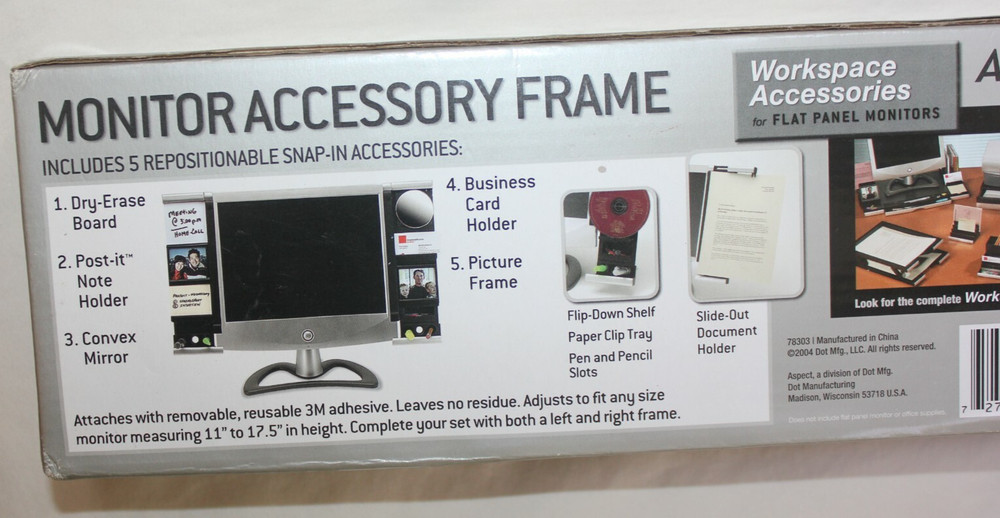 Monitor Mount Document Clip Computer Accessory Frame mirror note holder card vtg