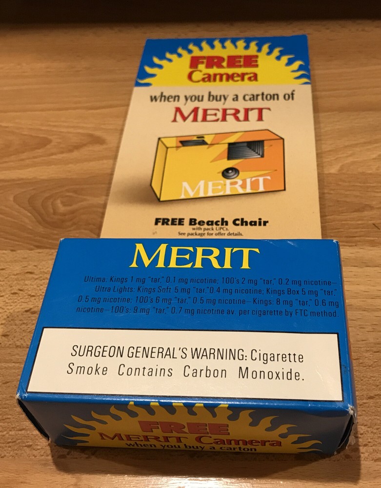 VINTAGE MERIT CIGARETTES DISPOSABLE CAMERA NIP