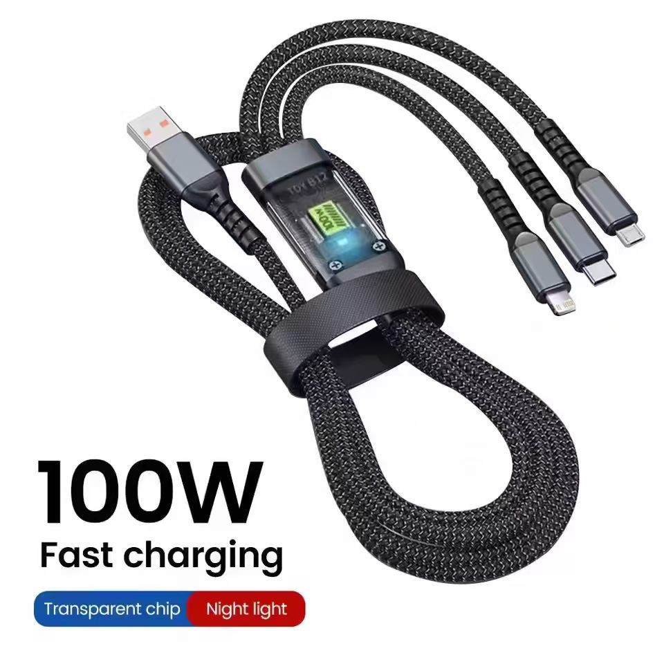 3in1 Fast Charging Cable Cell Phone Charger Cord For iPhone Micro USB Type C