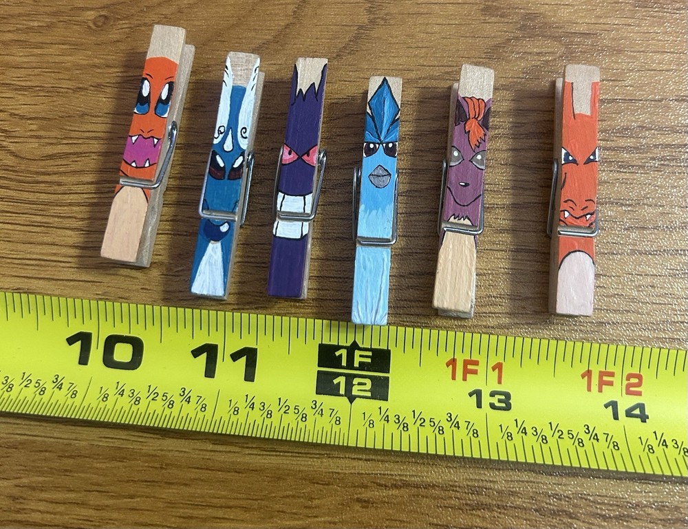 Hand painted Pokémon Mini clothespins