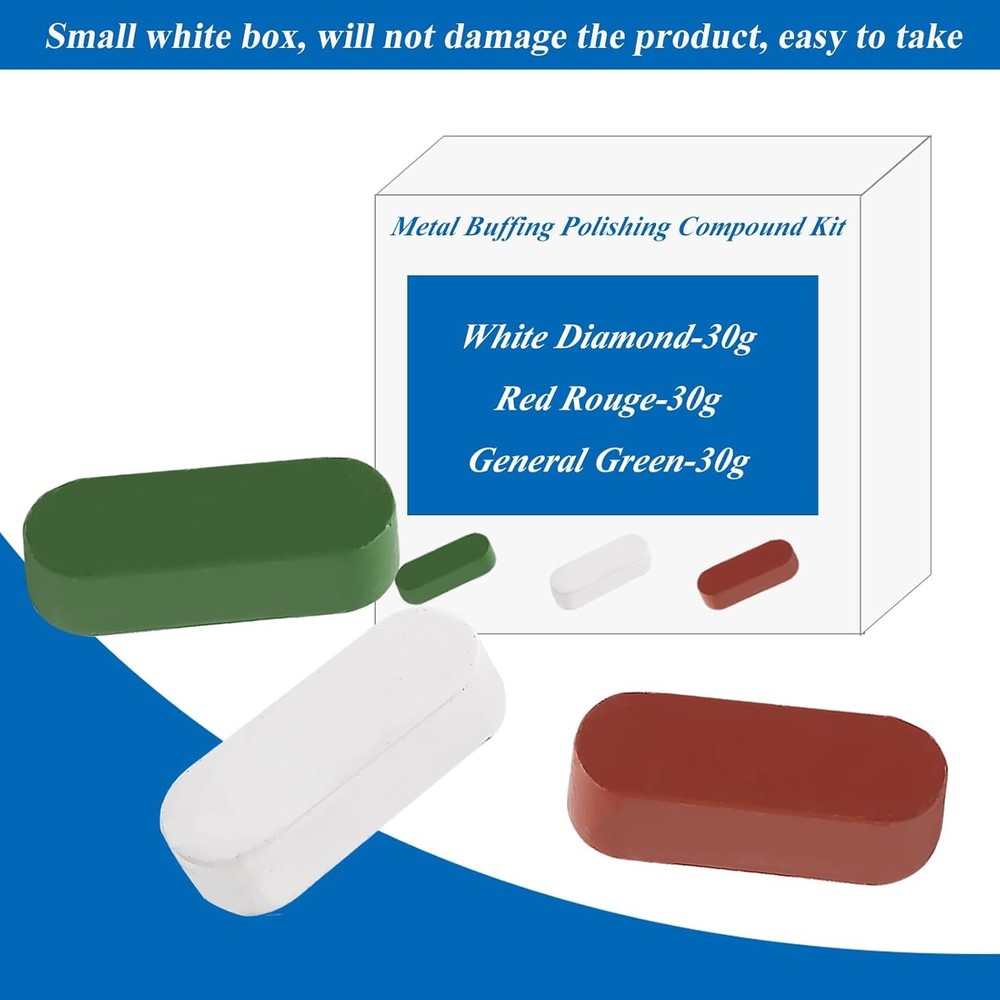 Metal Buffing Polishing Compound Kit,Buffing Wheel Compound Including White Diam