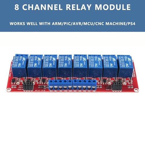 12V 8-Channel Relay Module with Optocoupler Isolation - High/Low Level Trigger