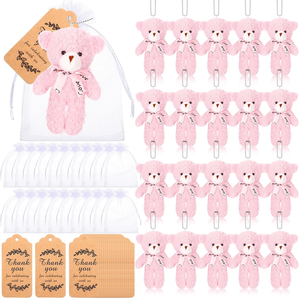 60 Pcs Tiny Stuffed Bear Baby Shower Decorations, Include 4.7 Inch Soft Bear ...