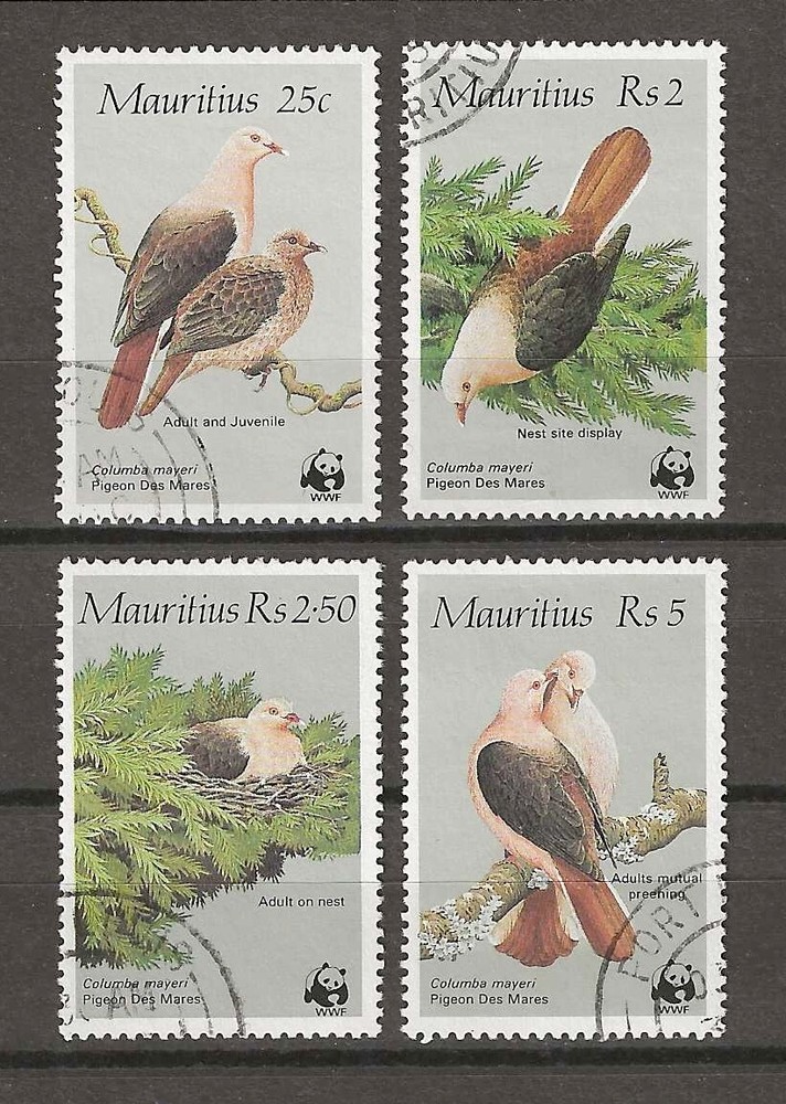 MAURITIUS 1985 WWF SG 708/711 USED