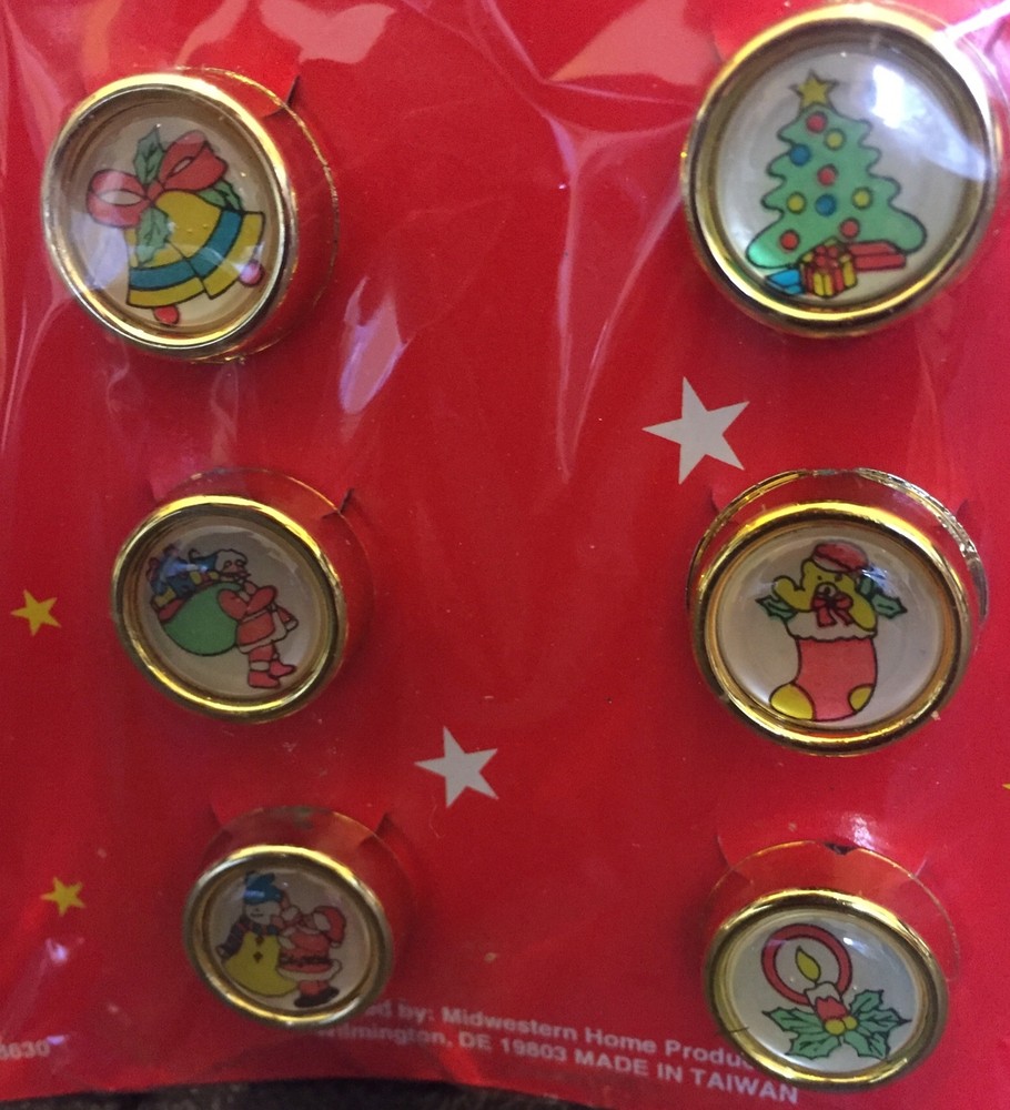 6-Pack Christmas Holiday Traditions Small Button Covers