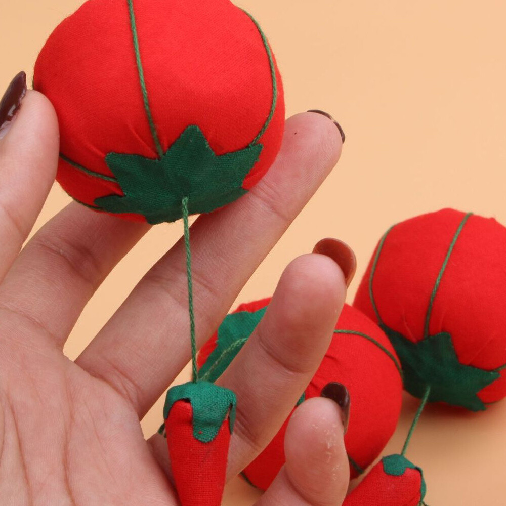 10Pcs Handcraft Tool Tomato Shaped Cushion for Sewing