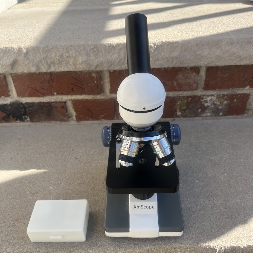 Am Scope Microscope With Case Of Starter Slides