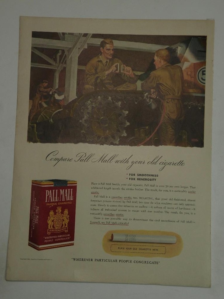 Magazine Ad* - 1940 - Pall Mall Cigarettes