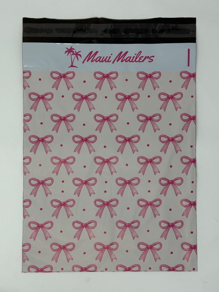 Pink Bow Poly Mailer 25-100 Envelope Bags Choose Size