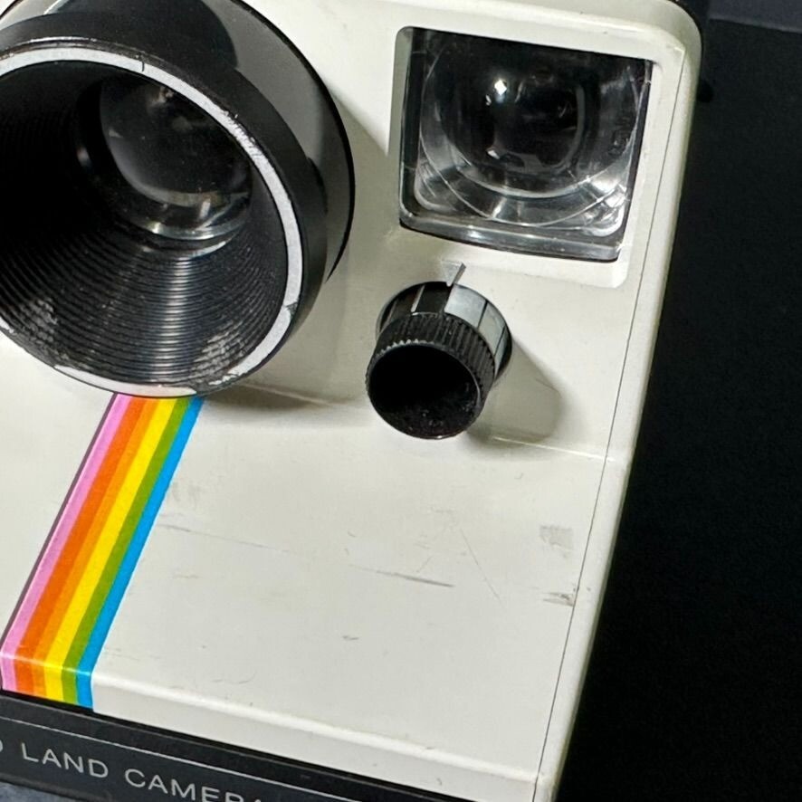 Vintage POLAROID One Step RAINBOW Stripe Land Camera w Flash n Case UNTESTED