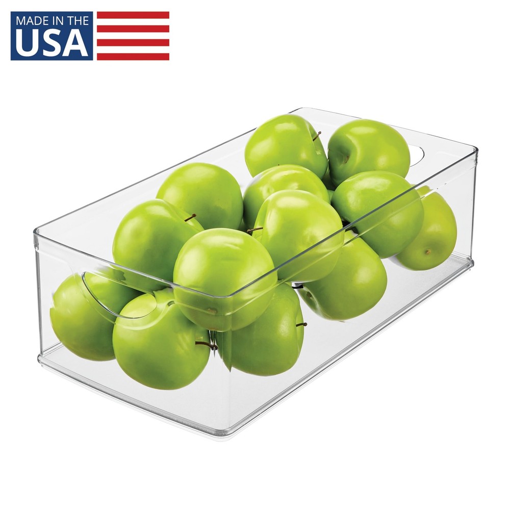 iDesign Stackable Clear Plastic Extra Long Storage Bin, Large,