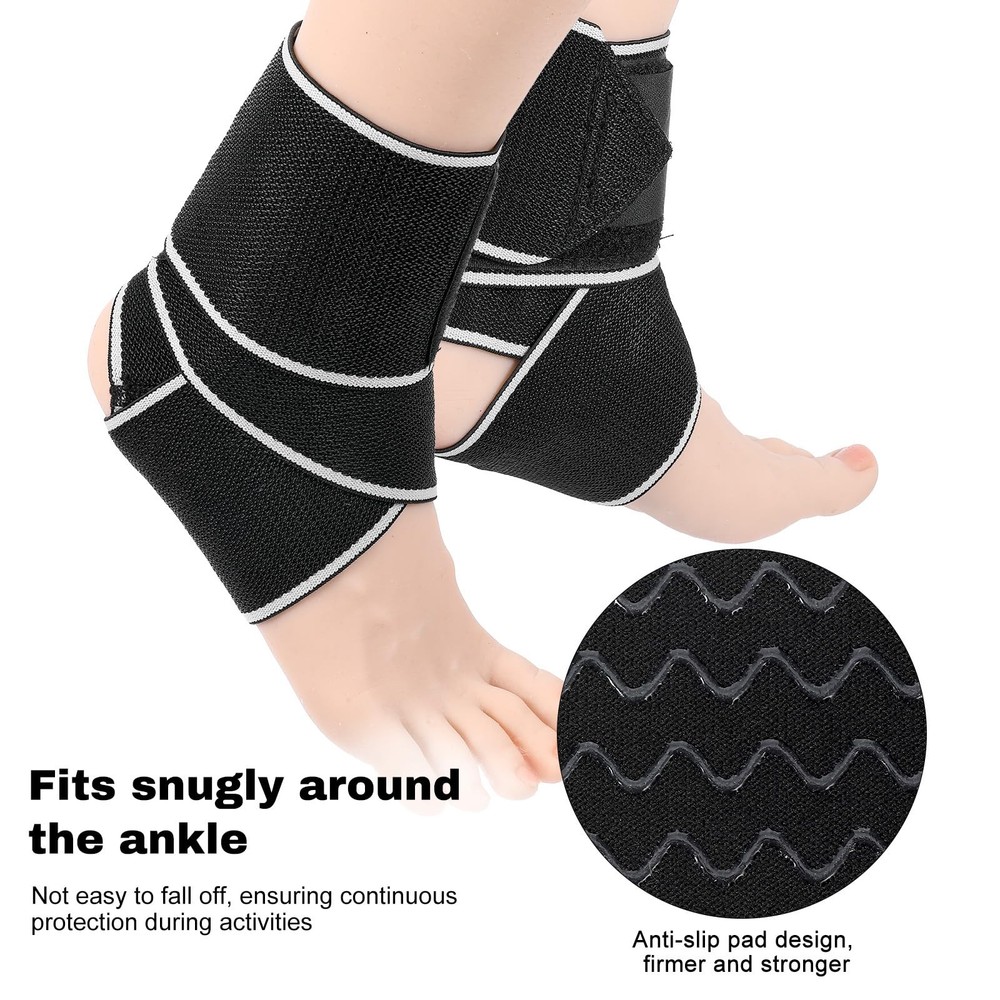 2 Pcs Ankle Brace Ankle Support for Women Men Adjustable Compression Wrap Ank...