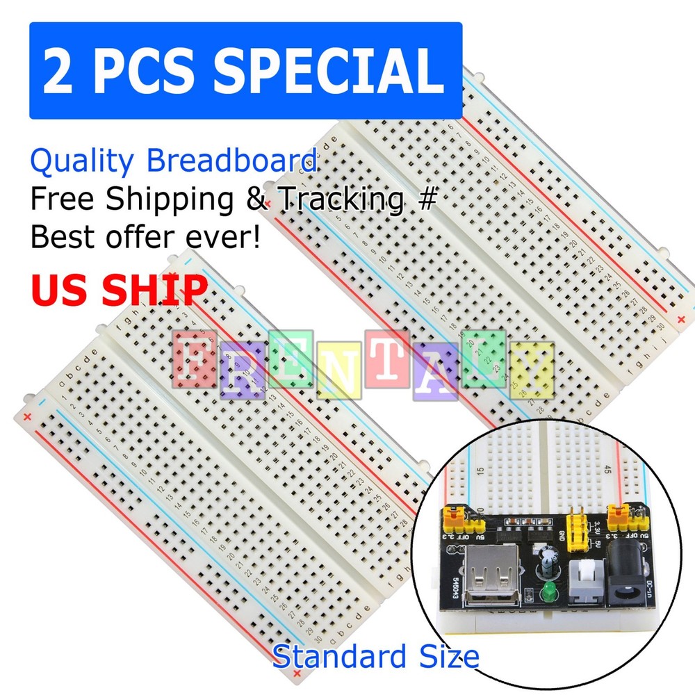 2X Mini 400 Points Prototype PCB Solderless Breadboard Protoboard