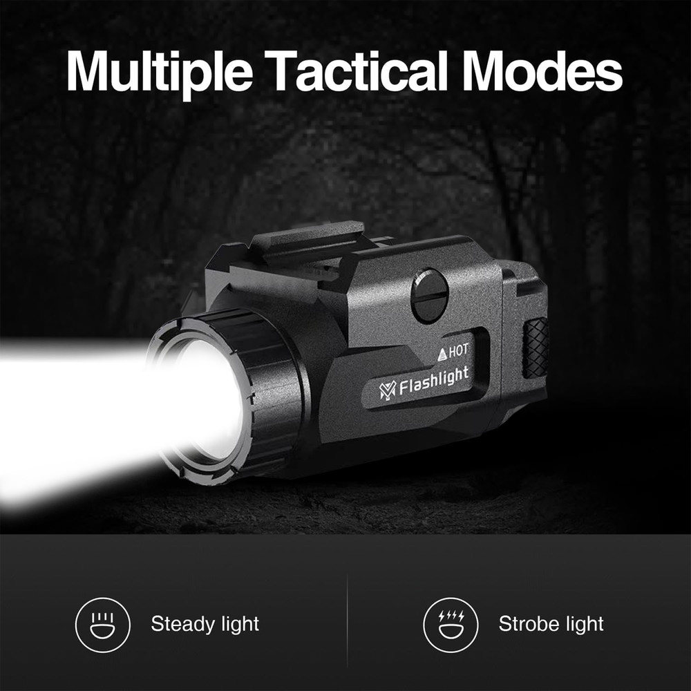 US Pistol Light with Strobe Function for Guns 800 Lumens Tactical LED Flashlight