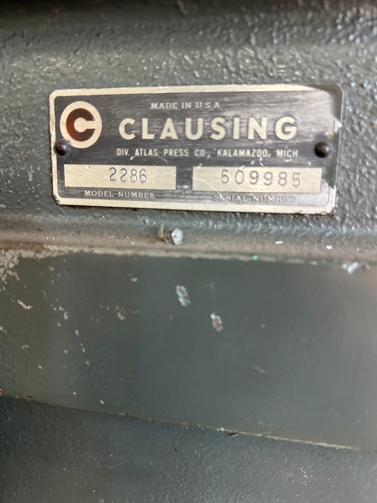 Clausing Drill Press Model 2286 20" 1.5 hp Vari-Speed 40 x 24" Cast Iron Table