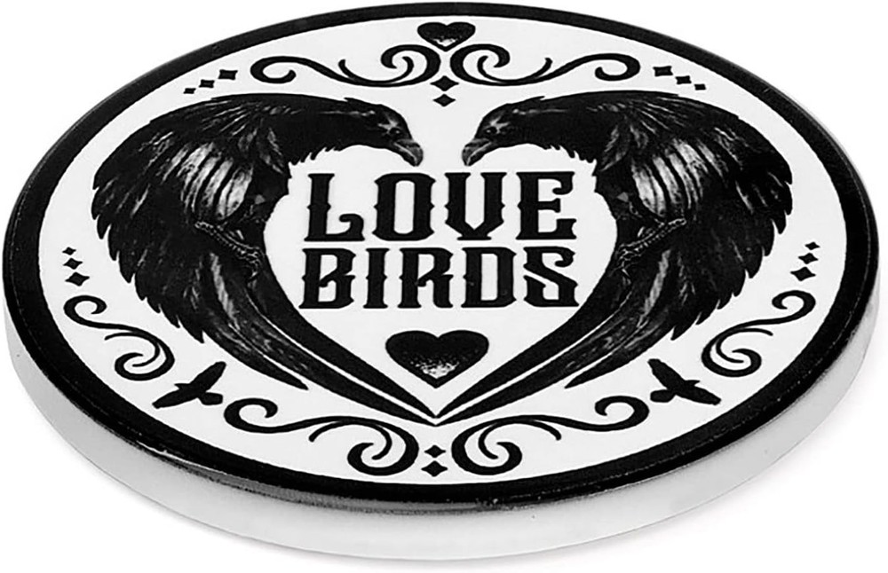 Alchemy Love Birds White Coaster