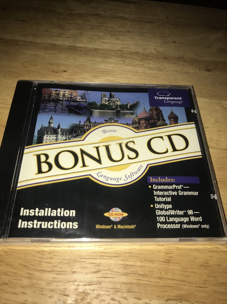Transparent Language BONUS CD Language Software NEW (98, CD-ROM) Sealed