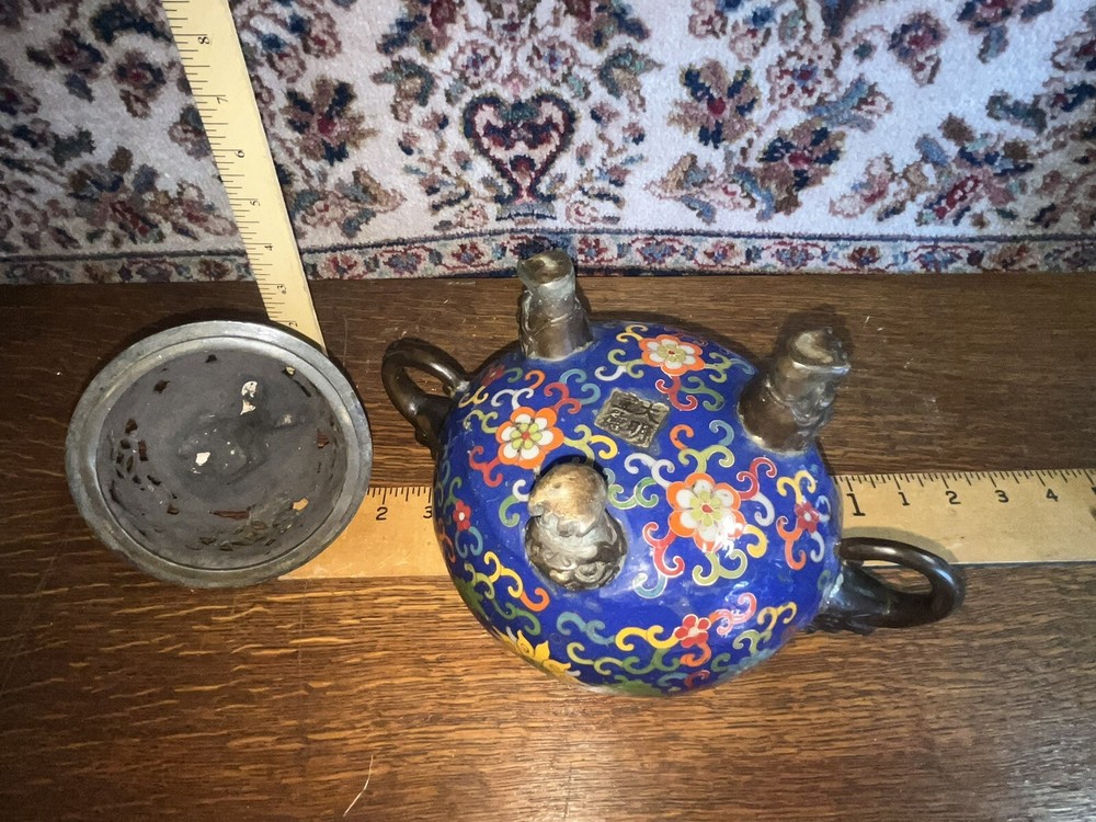 Large Chinese Bronze Base Cloissone Censer
