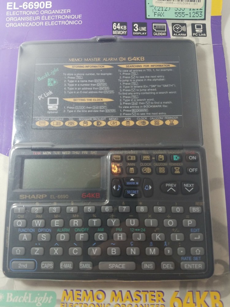 SHARP EL-6690B Memo Master Electronic Organizer 64KB NEW Damage On Package