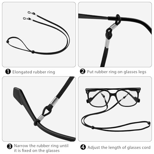 4Pcs Glasses Strap, Eyeglasses Holder Strap for Women Men, Adjustable