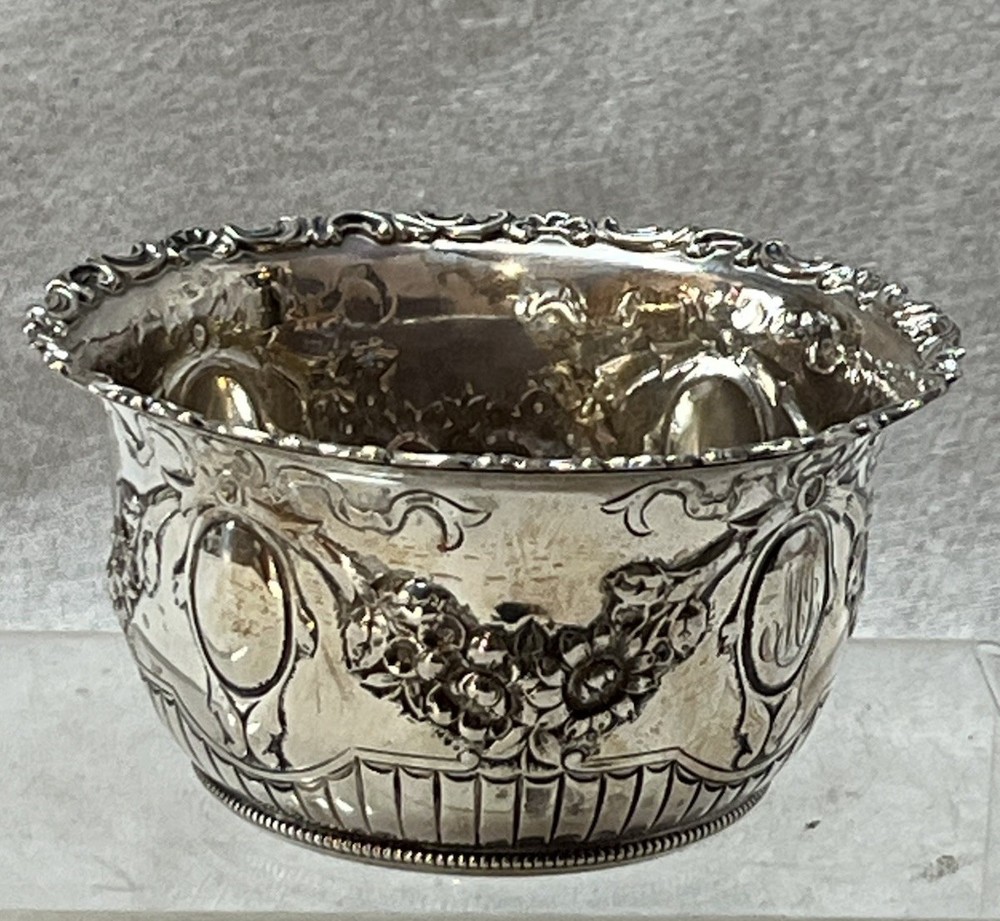 Gorham Sterling Floral Garland Candy Dish Monogram