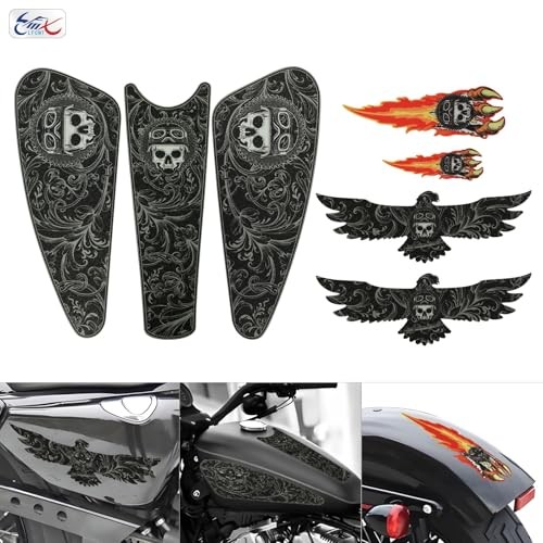 Skull Motorcycle Gas Tank Graphics Fuel Oil Tank Pad Decals for Harley
