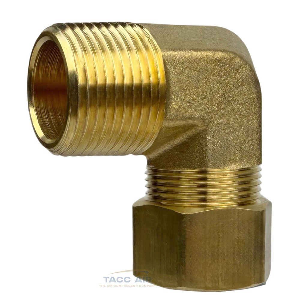 3/4" Compression x 3/4" MNPT 90 Degree Brass Compression Elbow Pipe Fitting