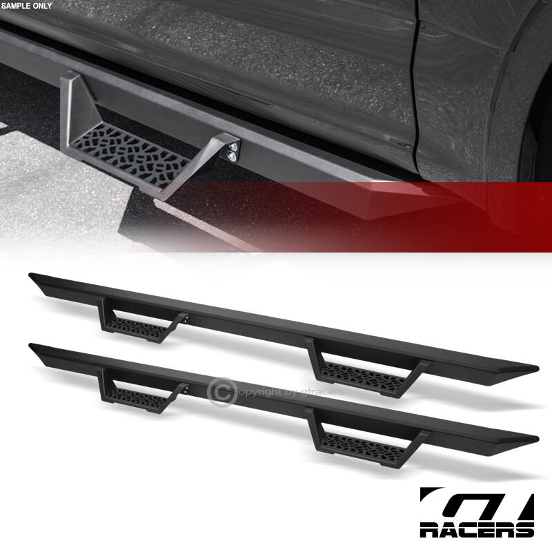 For 2007-2018 Silverado/Sierra Crew Cab Modular Drop Step Nerf Bar - Matte Black