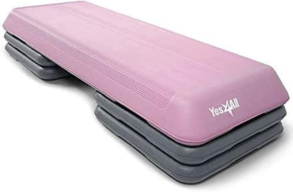 Aerobic Exercise Step Platform, Exercise Stepper with Risers for Cardio and Stre