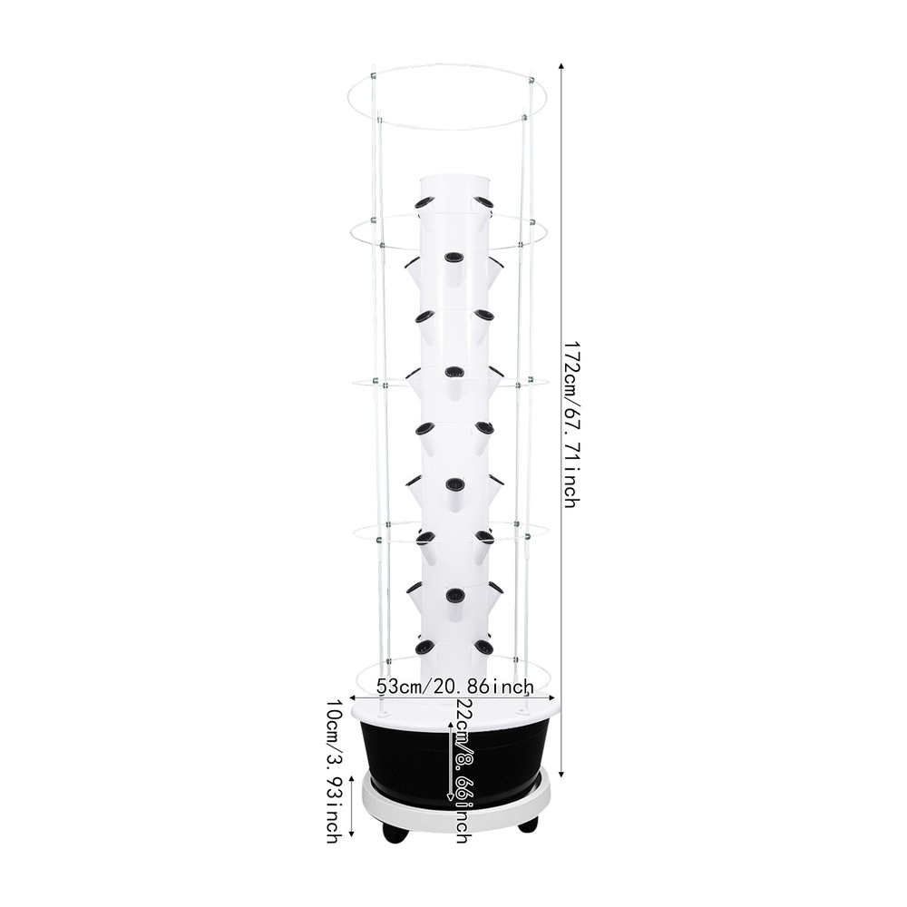 9 Layer 36Pot Vertical Hydroponic Garden Tower System Aeroponics Home Grow Kit