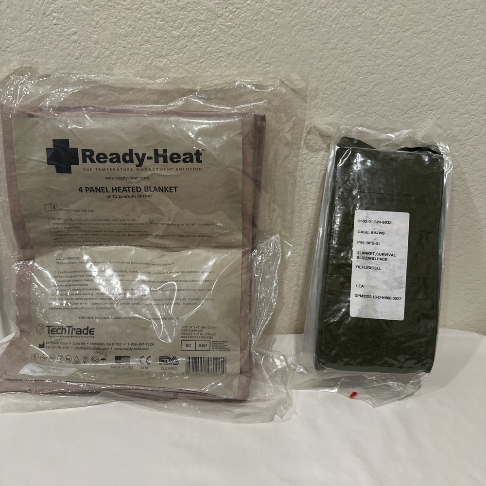 Blizzard Survival Blanket BPS-01 & Ready Heat 4 Panel Heated Blanket