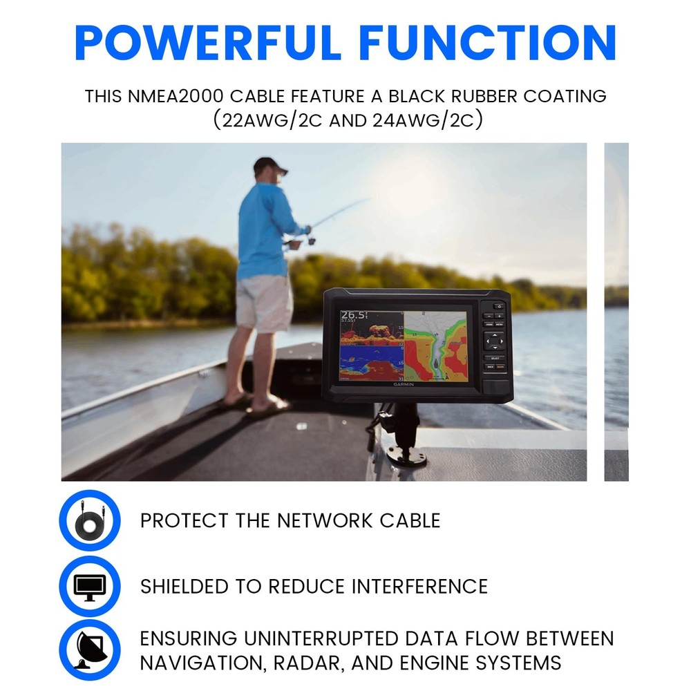for Lowrance NMEA 2000 6 Meter Backbone Drop Extension Marine Network Cable